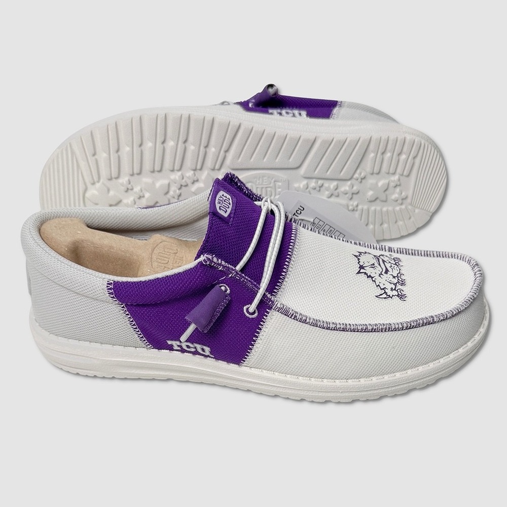 Hey Dude Wally Tri TCU Shoes - NEW Mens 11 Purple / White - #49841-OFCL